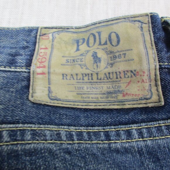 Vintage Polo Ralph Lauren Jeans Mens 34x32 Blue‎ Denim Straight Leg Relaxed Fit - Picture 8 of 12